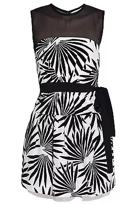 Diane Von Furstenberg DVF Floral Mesh Yarra Habotai Black White Dress 0 XS $598 • $99