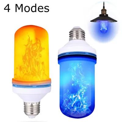 E27LED Flame Effect Light Bulb 4 Mode Fire Light Bulbs Halloween Party Home Bulb • $9.49
