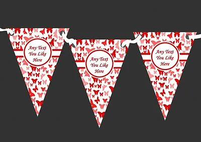 £6.95 • Buy Beautiful Red Butterfly Personalised Wedding Venue Or Reception Bunting