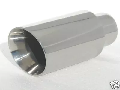 Double Wall Stainless Steel Exhaust Tip Fit 2.25  ID 3.5  Out 8  Long Polished • $25.97