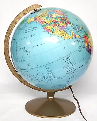 Vintage (1970s) REPLOGLE 2000 Illuminated Light Up Globe 12  Topography - USSR • $25