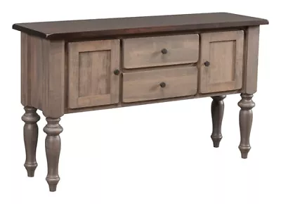 Amish Country Farmhouse Sideboard Server Solid Wood Grey 2-Tone 60  Serenity • $1799