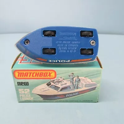 MATCHBOX Superfast 52B Police Launch White / RARE DARK BLUE BASE  • $9.99