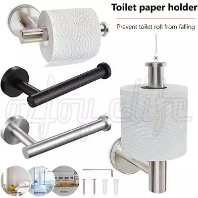 Mounted Toilet Paper Roll Holder Hanger Rack Stainless Steel Hook Wall Storage • $10.55