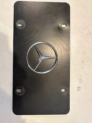 Genuine Mercedes-Benz Chrome Logo On Black Steel License Plate-USED • $25