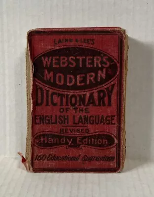 Antique 1906 Laird & Lee's Webster's Modern Dictionary Handy Edition Book • $8