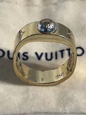 Auth LOUIS VUITTON Nanogram Ring Size S Gold & Silver M00210 W/ Dust Bag & Box. • £191.89