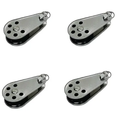 4 Pc Marine Stainless Steel 1/4  Removable Pin Pulley Block Nylon Sheave  • $22.99