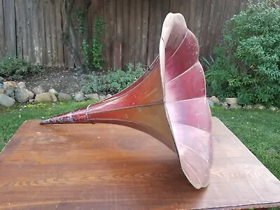 Antique Hawthorne Sheble Edison Phonograph Player Horn Morning Glory Flower Horn • $275