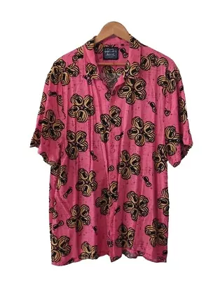 Mambo Smart Arts Apparel Short Sleeve Button Shirt Size 2XL XXL Pink Cans Loud • $58