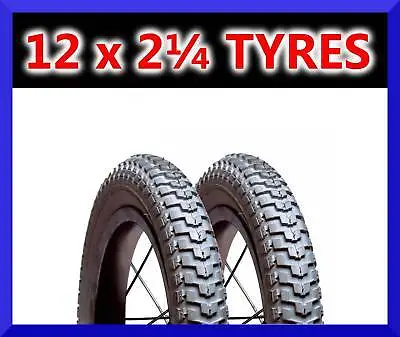 2x 12.5  Inch 12.5 X 2.25 TYRES For Kids Childs Bikes Pair - 12 1/2 Tires • £21.95