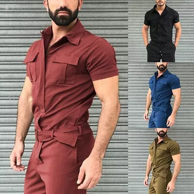 Mens Lightweight Mechanic Jumpsuit Workwear Coverall Jumpsuits + Elastic Waist • $60.48