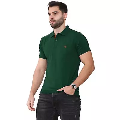 Gant Mens Polo Shirts Short Sleeve Casual Work Tee Breathable Cotton Top S-4XL • £36.99