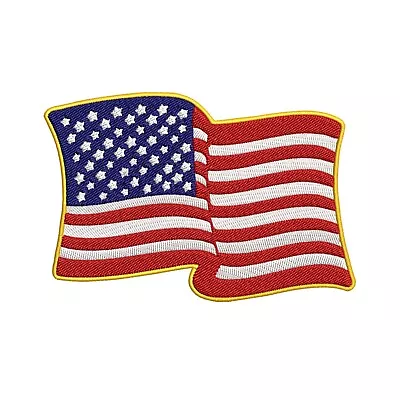 Wavy USA Flag Patch Embroidered Iron-on Badge DIY Applique • $5.95