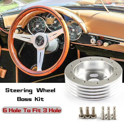 Polished 1 Hub Kit For 6 Hole Steering Wheel To Grant 3 Hole Adapter Boss • $12.99