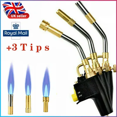 £32 • Buy Professional Propane Mapp Blow Torch Welding Soldering Gas Plumbing Kit + 3 TIPS