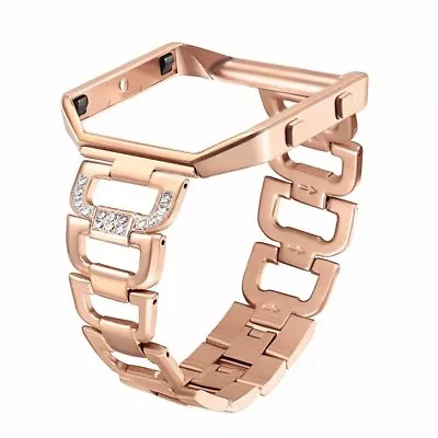 $26.95 • Buy Bling Stainless Steel Metal Watch Genuine Strap Band + Frame For Fitbit Blaze