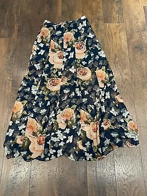 Show Me Your Mumu Dark Green Floral Maxi Skirt Size Small Sheer • $29.89