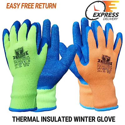 £1.95 • Buy Thermal Insulated Winter Work Gloves Latex Coated Cold Safety Freezer Gardening