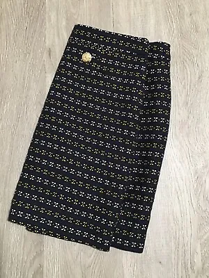 Outback Red Navy Yellow White Embroidered Front Gold Button Mini Skirt Sz 6 • $3.95