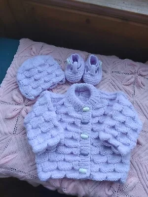Hand Knitted Baby Sets 0-3 Months • £7