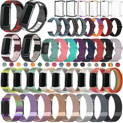 $11.76 • Buy Strap For Fitbit Charge 5 Nylon/Leather/Silicone/Metal Smart Watch Band+TPU Case
