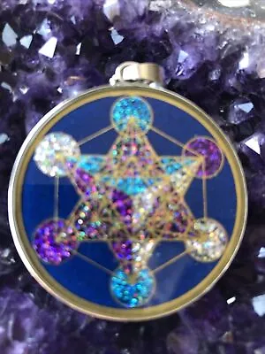 $72 Archangel Metatron Cube Necklace 1.5/8 Pendant Lapis Gemstone Pendulum #Gift • $72