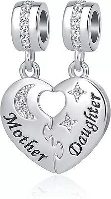 Heart Mother Daughter Charm Use With Bracelet Mom Love You To The Moon.. • $19.99