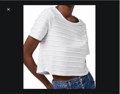 £9.19 • Buy Top Shop T-shirt White Scalloped Tee EU 38/US 6/UK 10