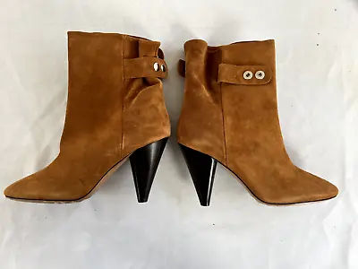 Isabel Marant Ankle Boots Lystal Cognac Suede Size 38 New In The Box • $495