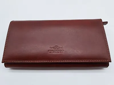 Charro Leather Ladies Wallet Card Holder  Snap Closure  Vera Pelle  7 1/2 In • $18.98