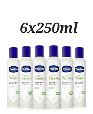 6 X Vaseline Aloe Sensitive48H Protection ProDerma 0%Alcohol Anti Perspirant  • £18.99