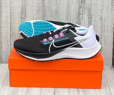 Mens Nike Air Zoom Pegasus 38 Running Shoes / Size 11 / Black-white-blue-silver • $64.99
