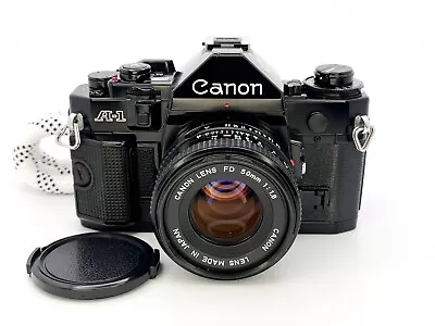 Canon A-1 35mm SLR Film Camera + FD 50mm F/1.8 Prime Lens *Serviced* + Extras • £249.99