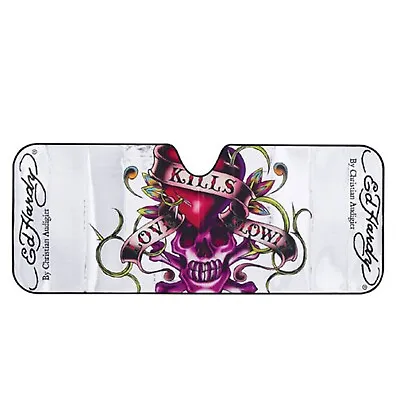 NEW Ed Hardy Love Kills Chrome Auto Jumbo Bubble Sunshade • $30.79