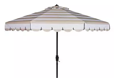 Pat8011a Outdoor Collection Single Scallop Striped 9ft Crank Push Button Tilt Um • $162.90