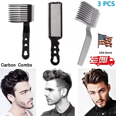 3x Men's Hair Comb Set Stylist Carbon Comb Anti-Static Heat Resistant Hair Comb • $12.08