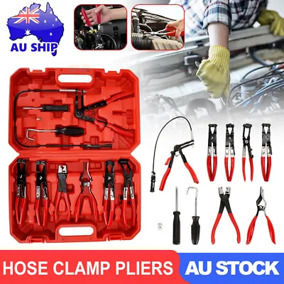 9pc Hose Clamp Pliers Set Assortment Flexible Swivel Jaw Ring Flat Mechanics • $52.20