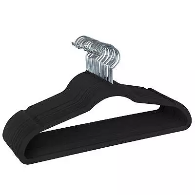 25 Pack Slim Velvet Suit Hangers In Black • $13.95