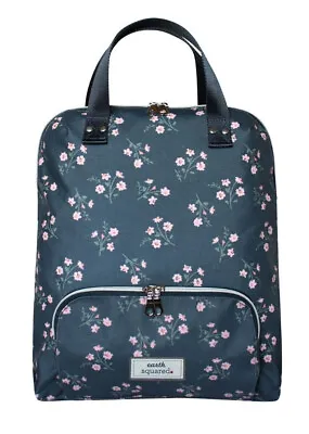 £40.99 • Buy Earth Squared Fair Trade Oil Cloth Backpack Rucksack Bag Blue Floral Flowers