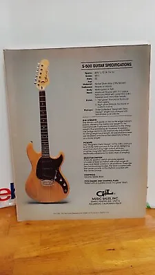 G&l S-500 Guitar 1982 Original Guitar Print Ad 11 X 8.5  A7 • $4.76