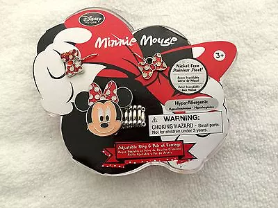 Disney Minnie Ring & Earring Set-nickel Free Stainless Steel - Party Favors- New • $8.99