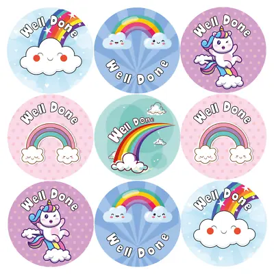 144 Well Done Rainbow Reward Stickers For School Teachers Parents (30mm) • £2.98