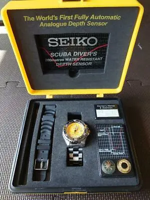 $2300 • Buy Seiko Kinetic Scuba Master Pippin SBCW007 Diver Titanium Orange Dial Men's Watch
