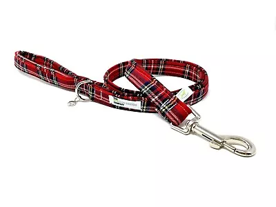 Red Tartan Royal Stewart Padded Handle Dog Lead • £20