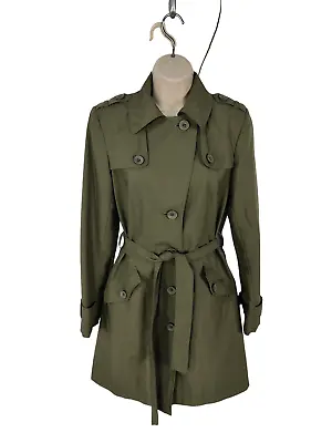 £15.99 • Buy Womens M&s Collection Uk 8 Thyme Single Breasted Belted Trench Coat Mac Jacket