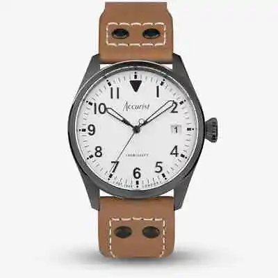 Accurist Aviation Tan Leather Watch 76003 • £80