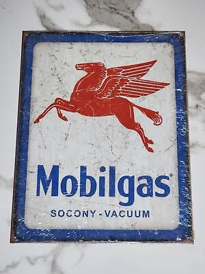 NEW 12.5  X 16  Mobilgas Vintage Style Metal Sign Wall Hanger Decor Mancave • $30