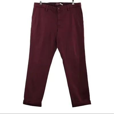 Mason's Chino Pants Mens Size 56 Brick Red Em's Straight Leg Slim Mid Rise • $39.99