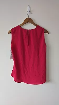 New With Tags Zara Red Sleeveless Top With Pleating Detail Size M • $10